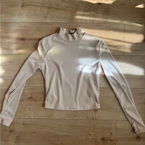Beige Mockneck Top